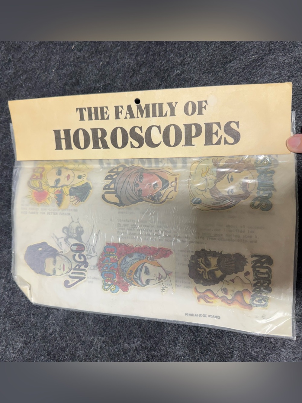New!! The Family of Horoscopes VTG iron on transfers- Zodiac Art